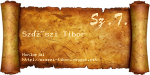 Szászi Tibor névjegykártya