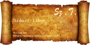 Szászi Tibor névjegykártya