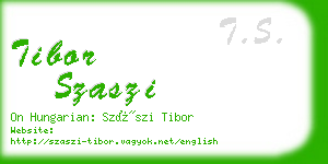 tibor szaszi business card